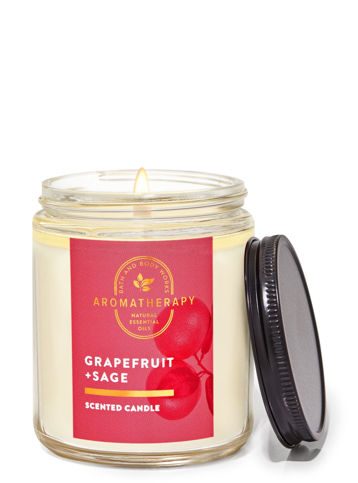 Grapefruit+Sage 1 Wick Candle - Bath & Body Works