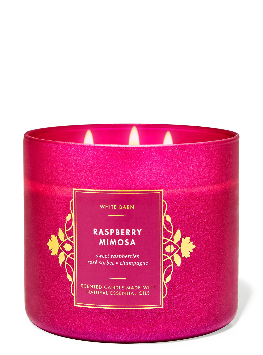 Raspberry Mimosa-3 wick Candle-Bath & Body Works