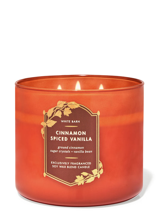 Cinnamon Spice Vanilla-3 wick Candle-Bath & Body Works