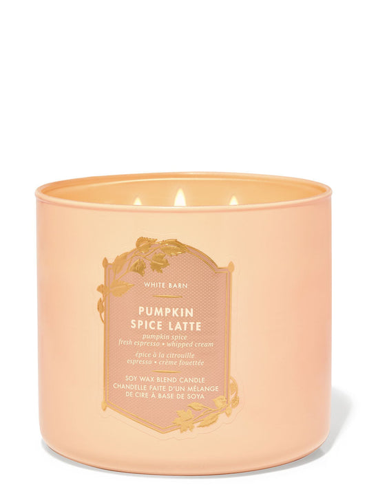 Pumpkin Spice Latte-3 wick Candle-Bath & Body Works