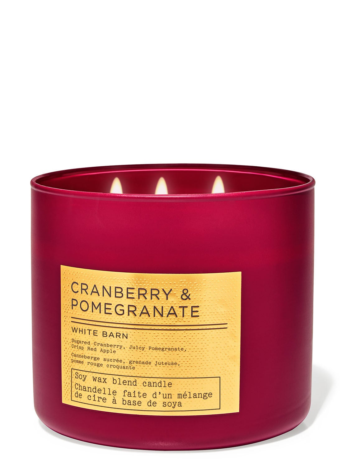 Cranberry & Pomegranate 3 Wick Candle - Bath & Body Works