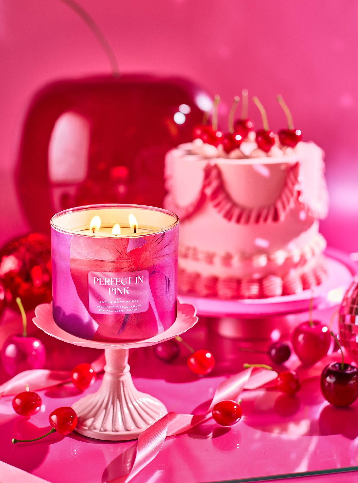 Perfect In Pink 3 Wick Candle - Bath & Body Works
