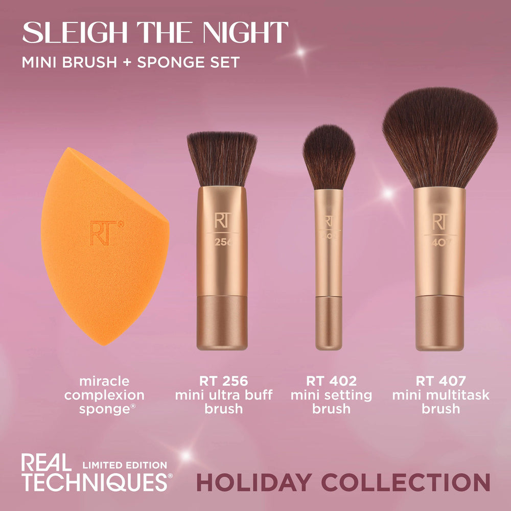 Limited Edition Sleigh The Night Mini Brush + Sponge Set - Real Techniques