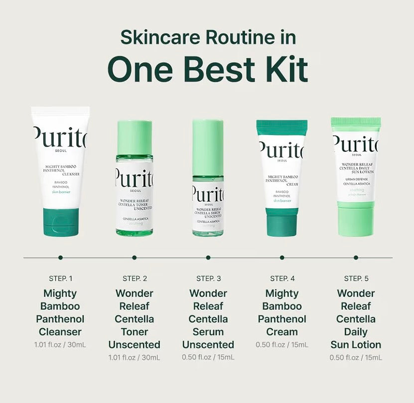 Best Kit 5pcs mini Skincare Routine - Purito Seoul