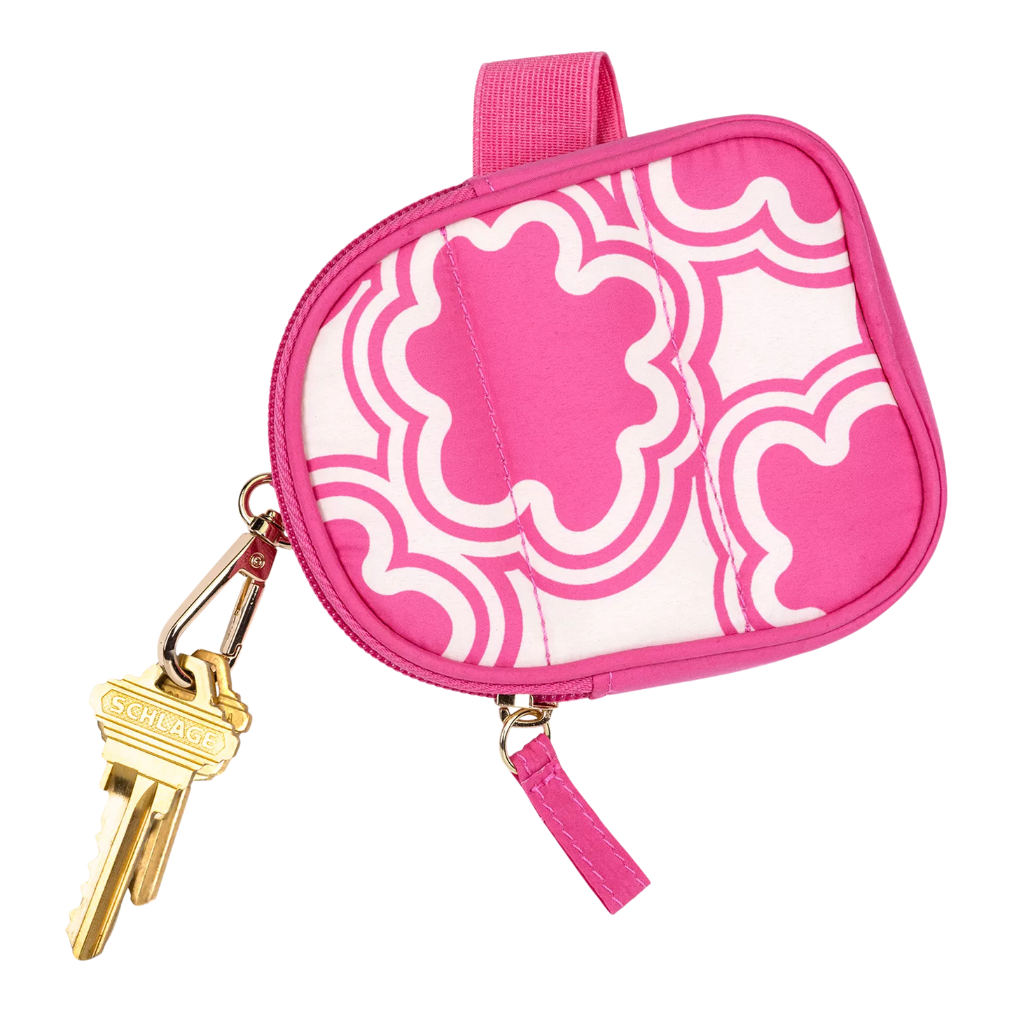Floral Pink Water Bottle Pouch With Keychain - Tartan+Twine