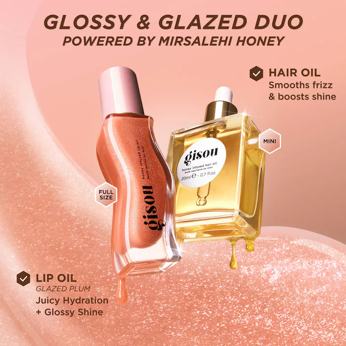 Glossy & Glazed Hair & Lip Oil Gift Set - Gisou