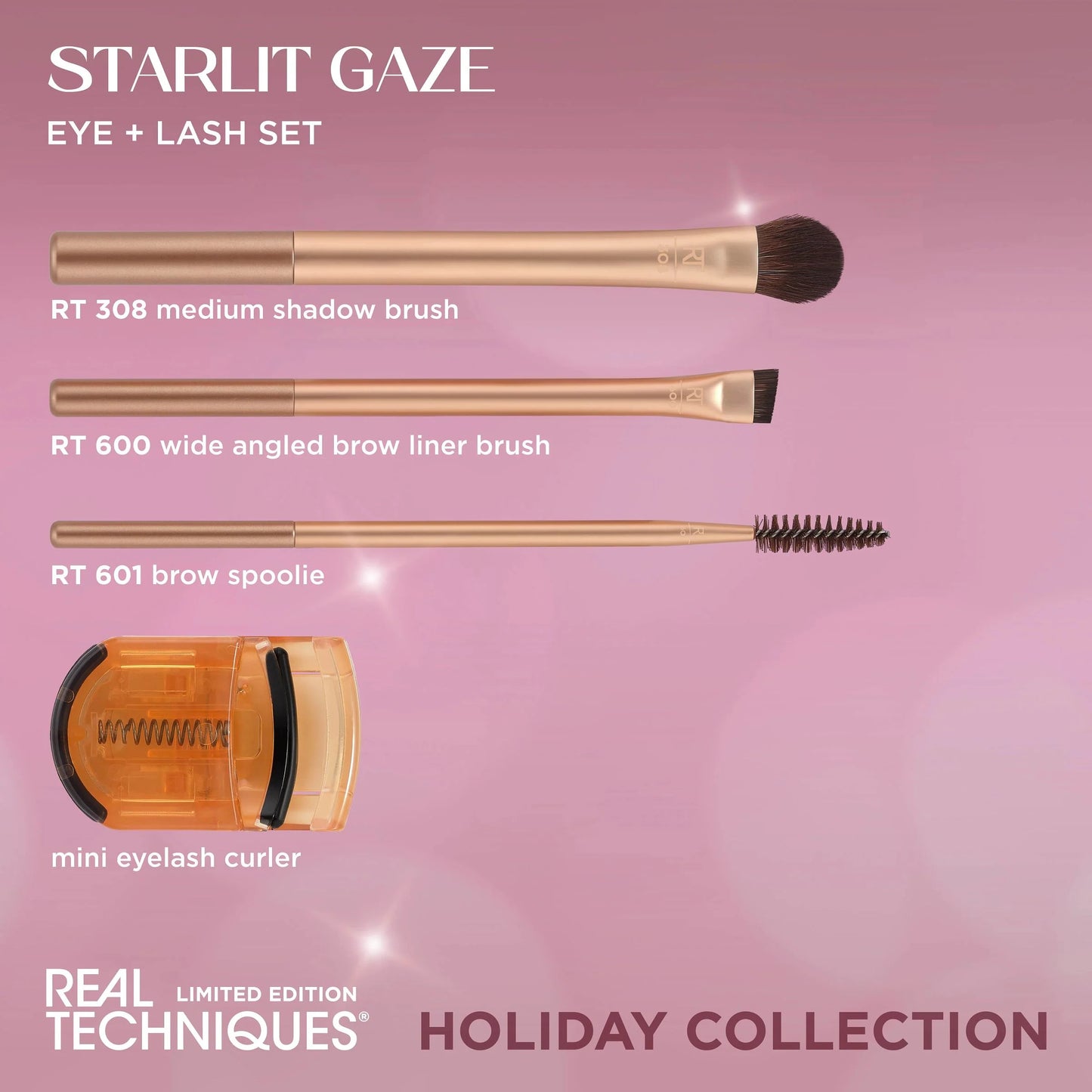 Starlit Glaze Eye + Lash Brush Set - Real Techniques
