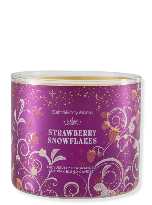 Strawberry Snowflackes - 3 wick Candle-Bath & Body Works