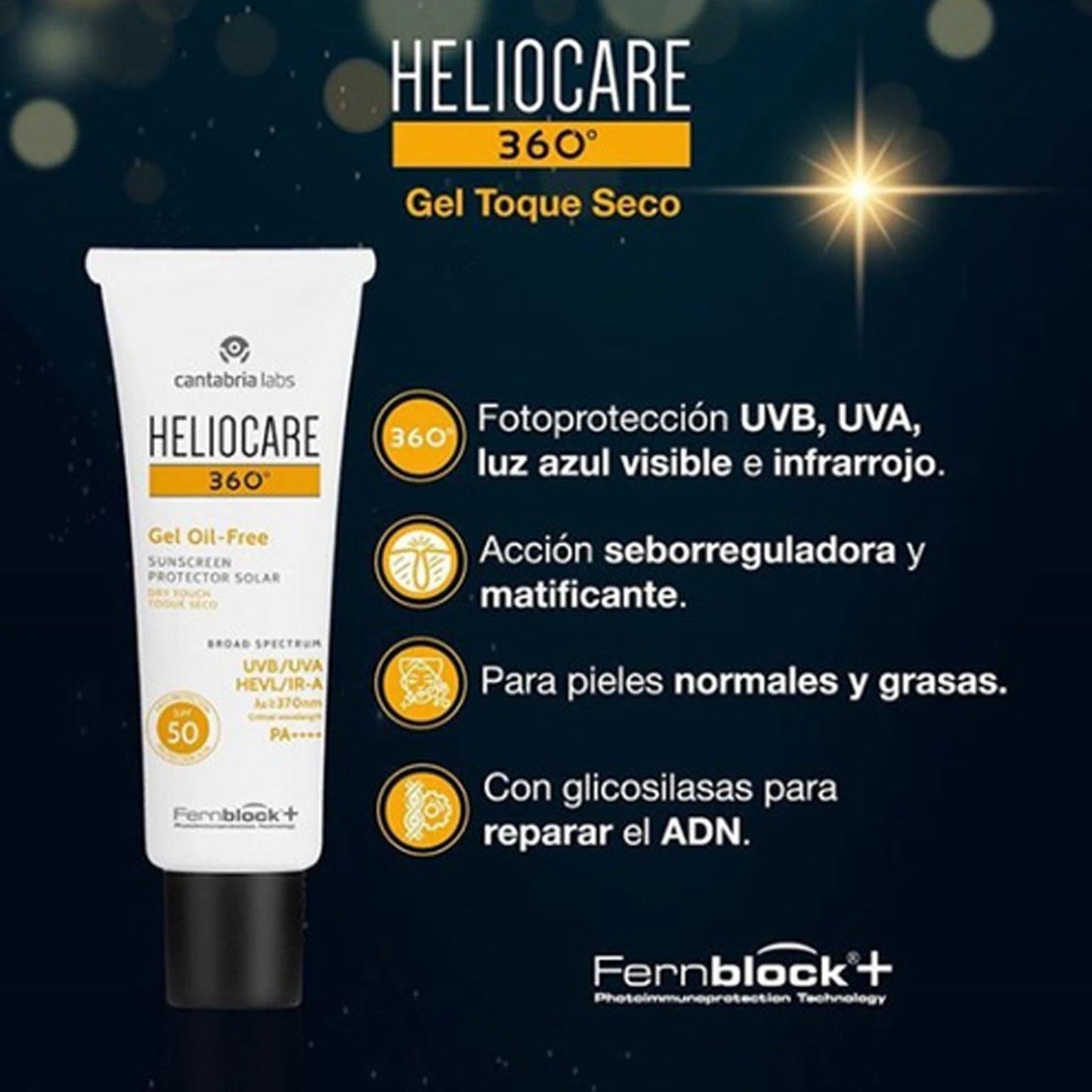 Heliocare 360 Gel Oil-Free SPF50 Toque Seco