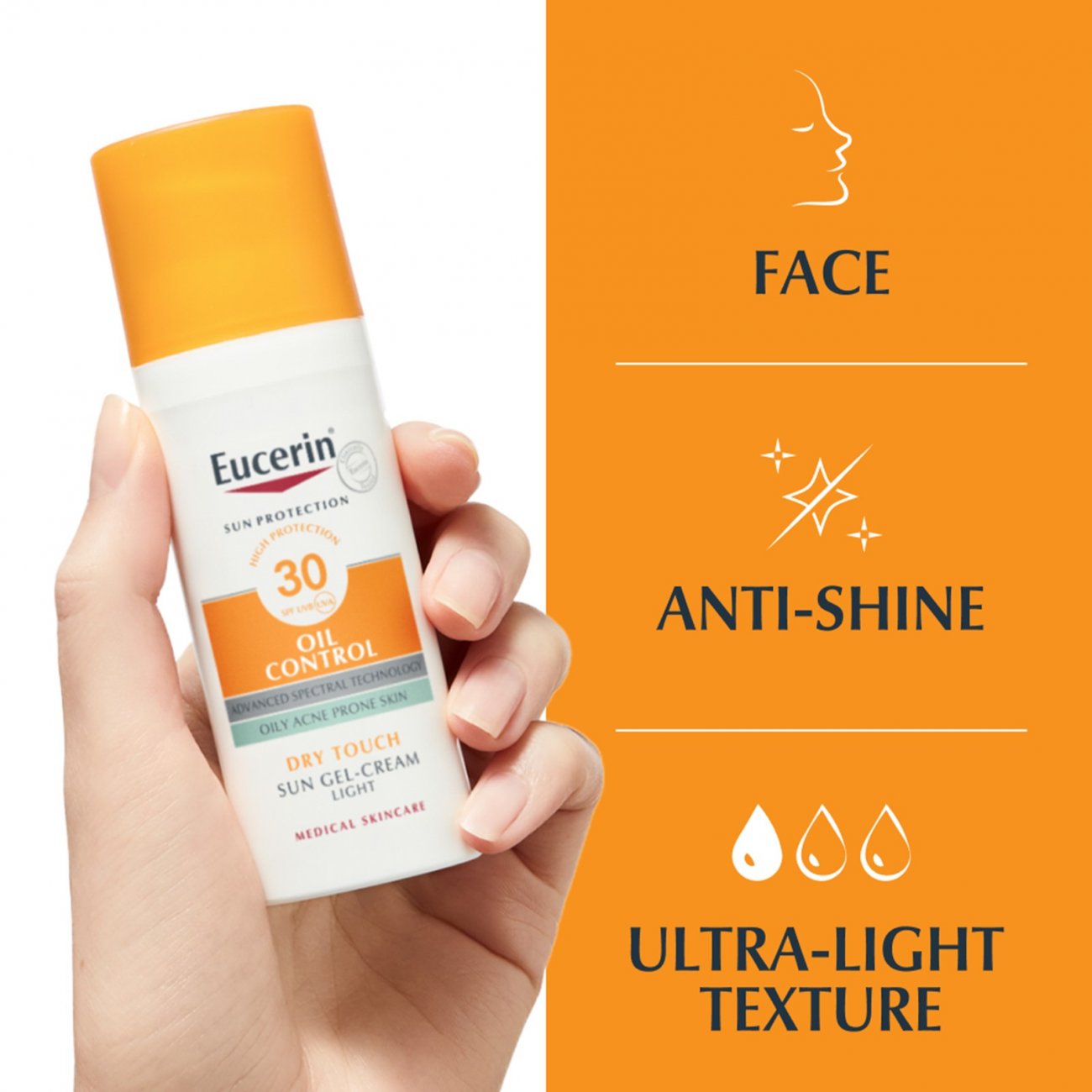 Eucerin Oil Control Sun Gel- Cream SPF Toque Seco