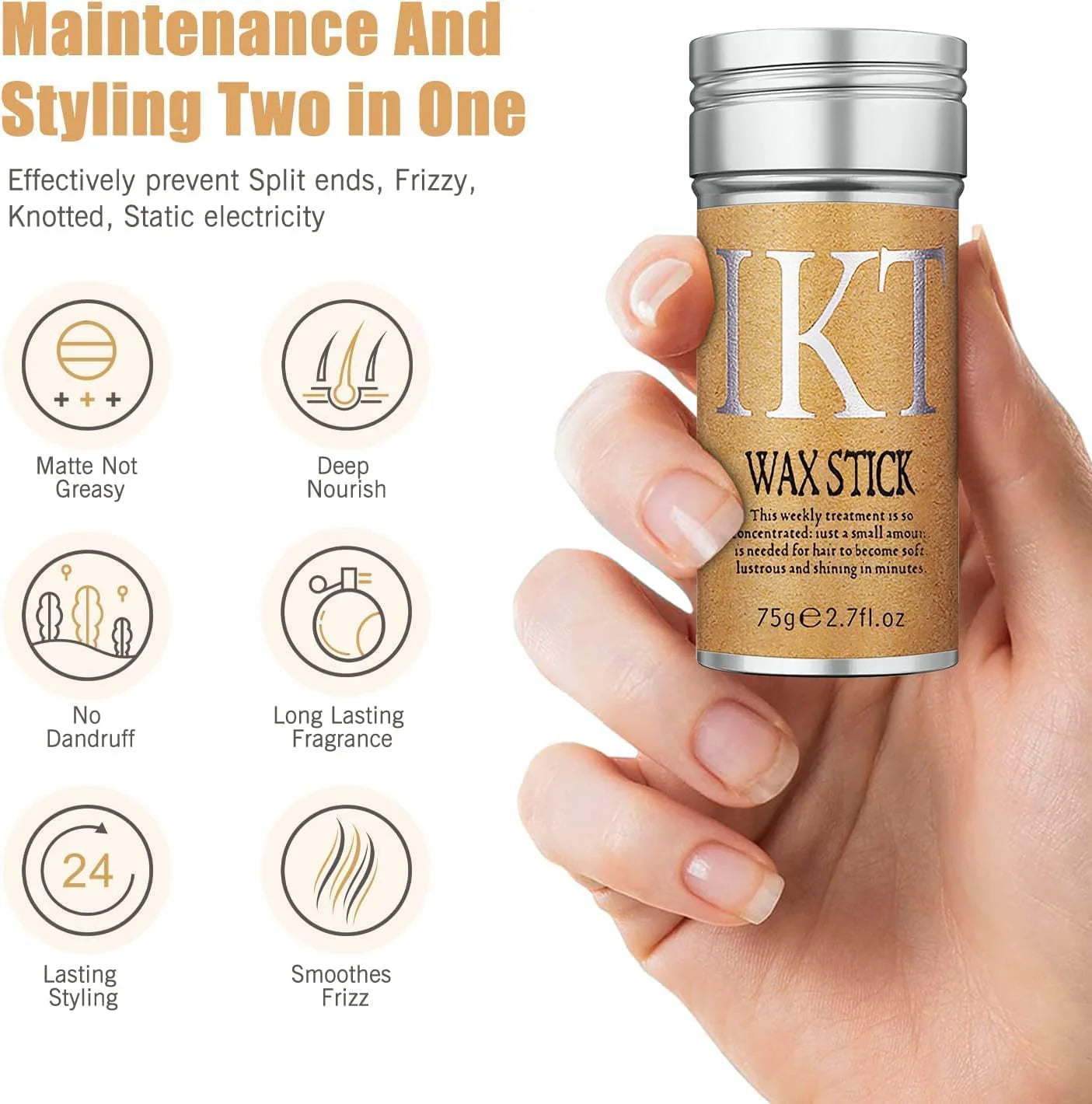 Wax Stick Cera Anti-Frizz para cabello - IKT