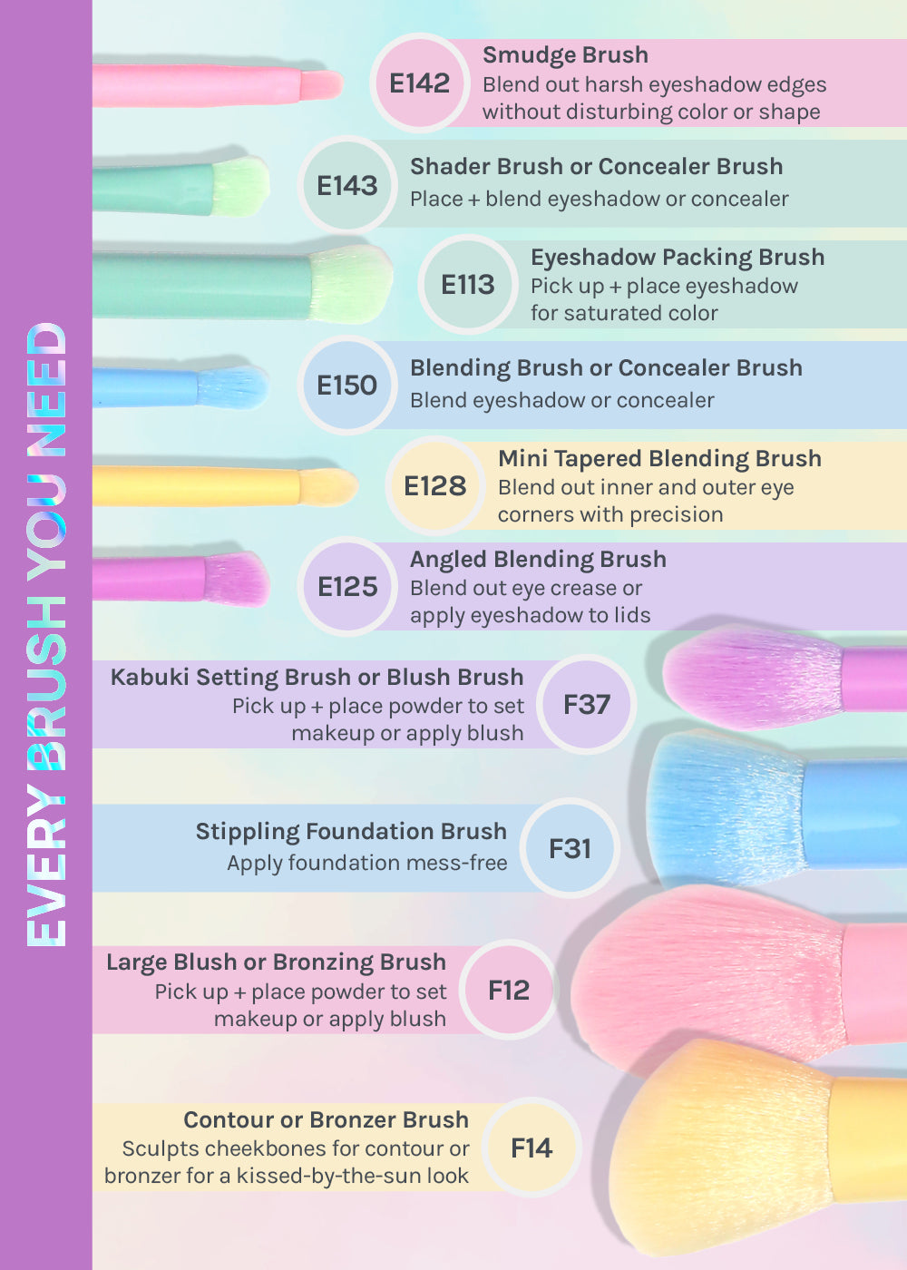 Rainbow Brush Set + Cloud Travel Bag - AOA