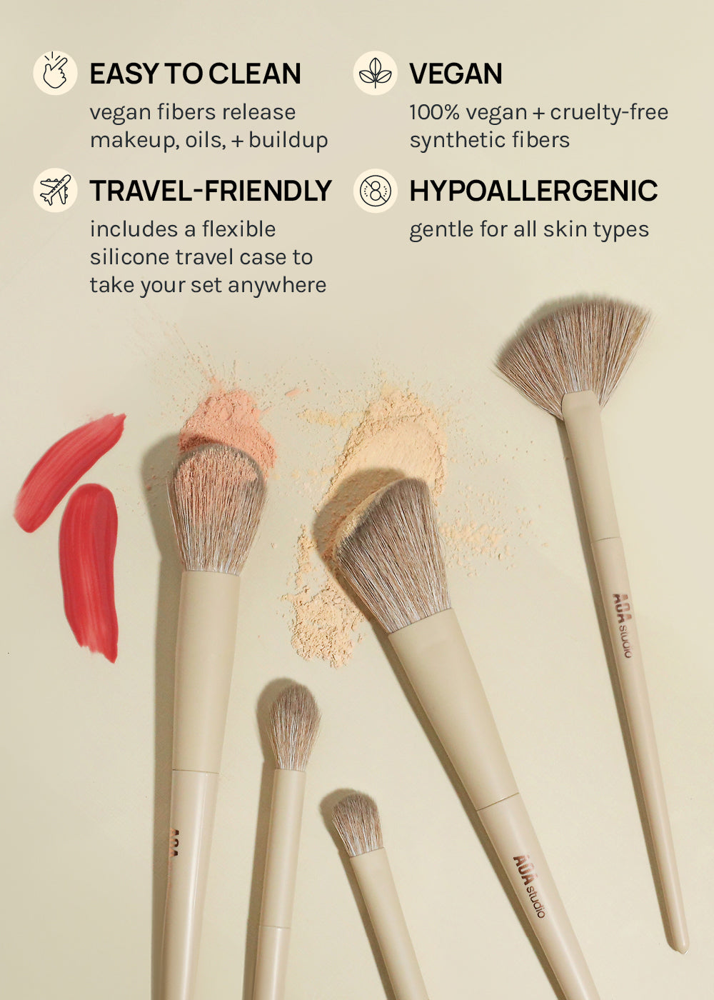 Hero Brush Set + Silicone Case 10 piece - Aoa