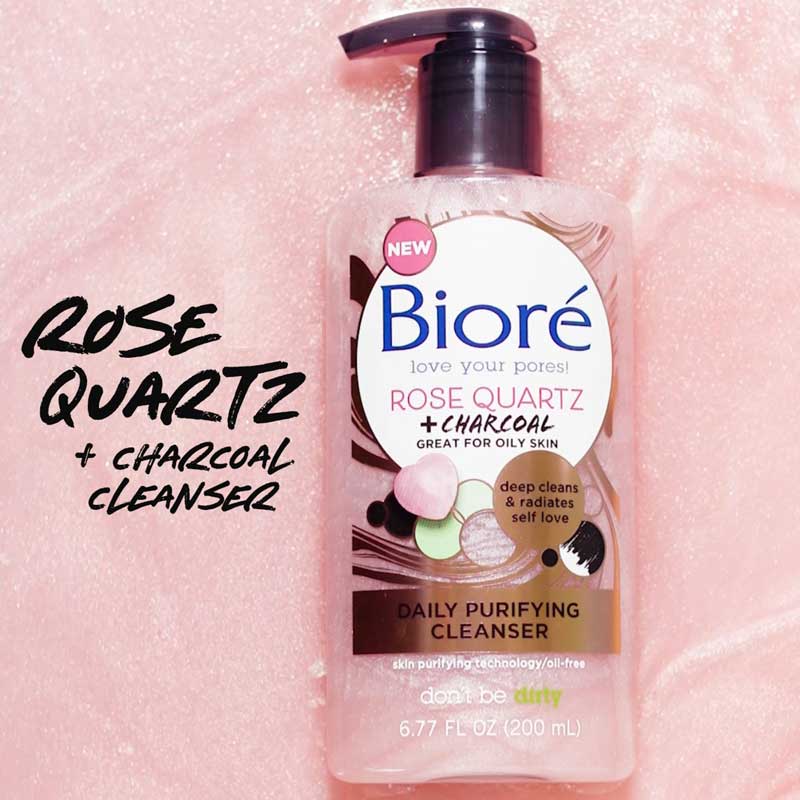 Bioré Rose Quartz + Charcoal Daily Purifying Cleanser