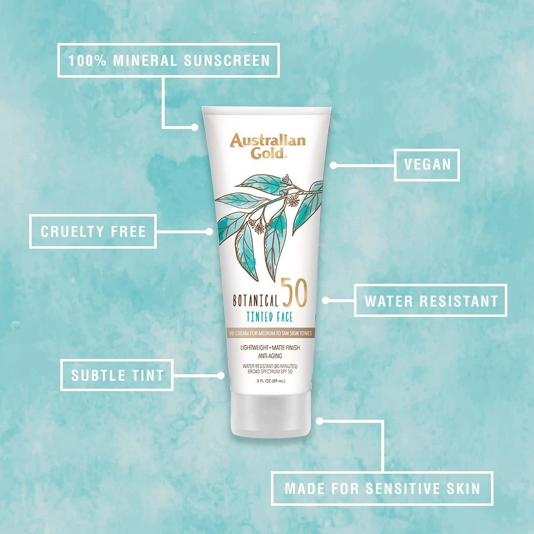 Botanical Face Tinted Sunscreen SPF50 - Australian Gold