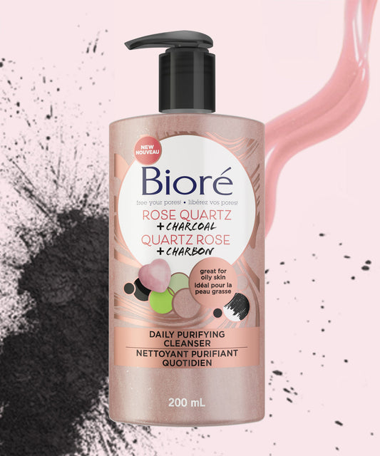 Bioré Rose Quartz + Charcoal Daily Purifying Cleanser