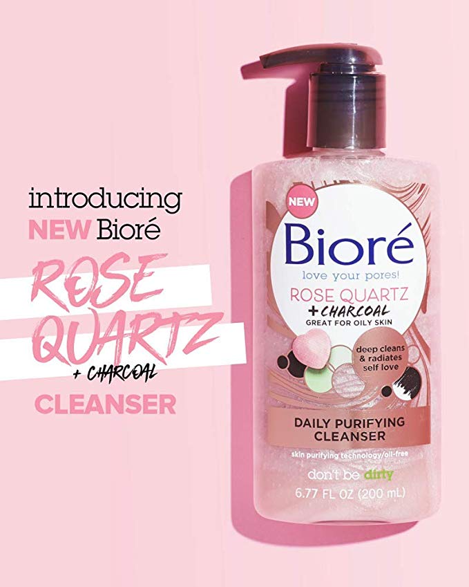 Bioré Rose Quartz + Charcoal Daily Purifying Cleanser