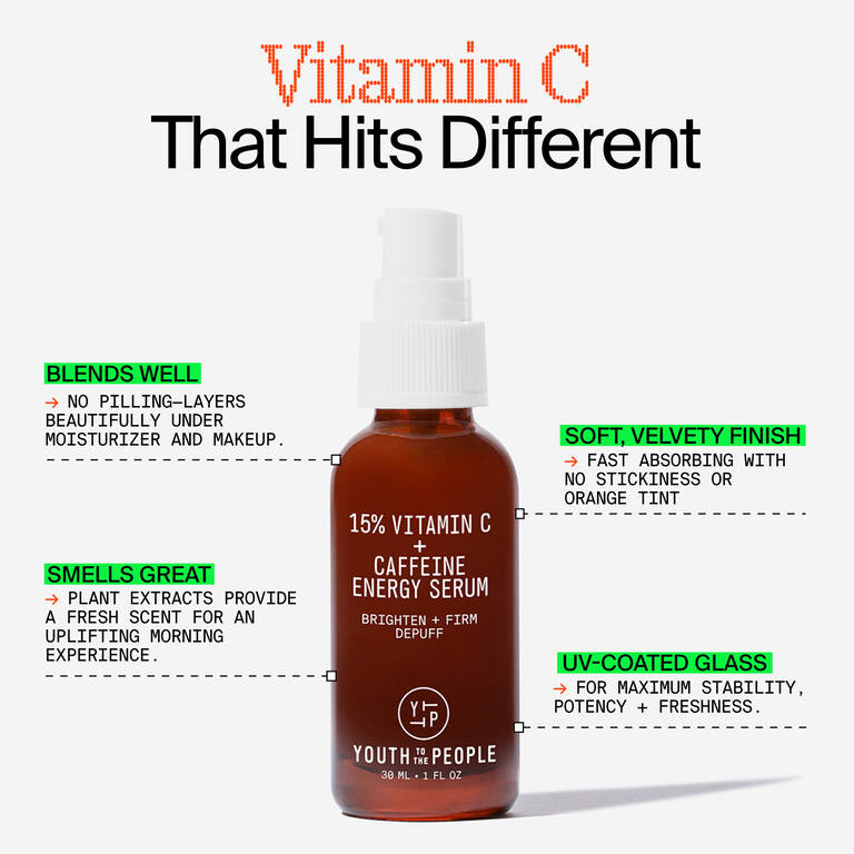 15%Vitamin C+Cafeine Energy Serum Brighten+Firm Depuff - Youth To The People