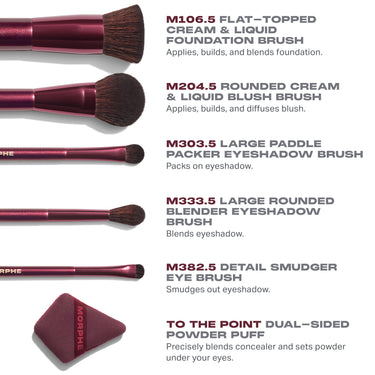 Rebellious 6 Piece Brush & Tool Set - Morphe