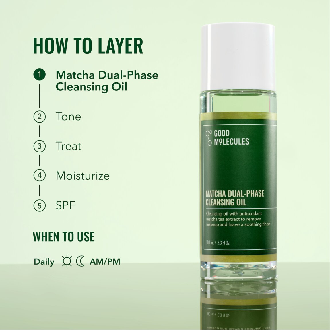 Matcha Dual Phase Cleansing Oil - Good Molecules