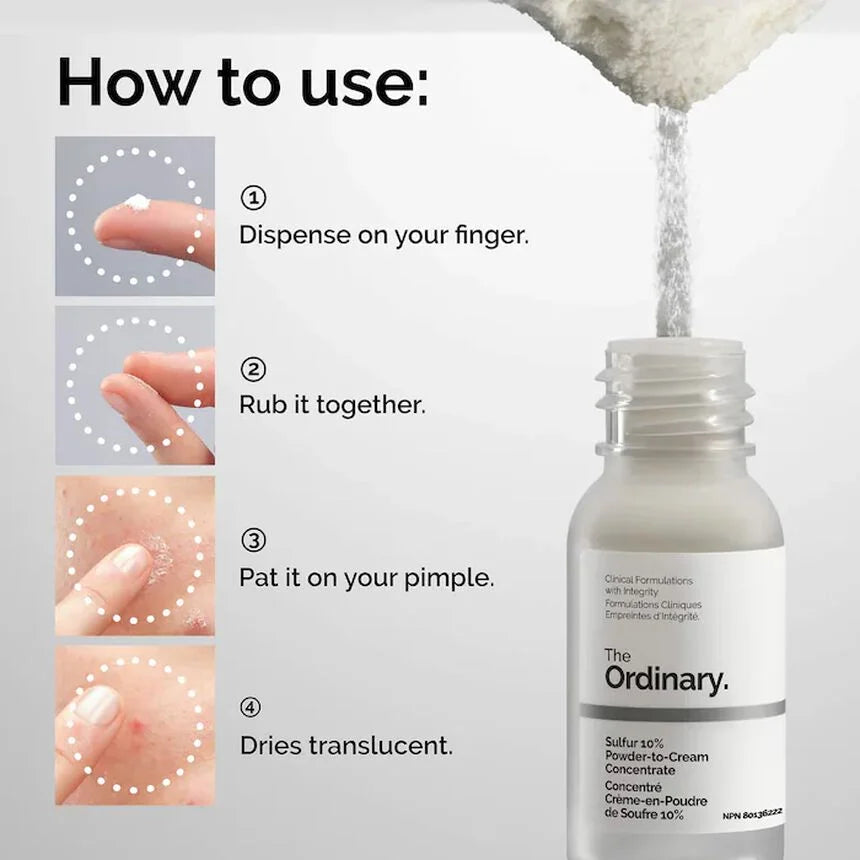 Sulfur 10% Powder to-Cream Concentrate - The Ordinary