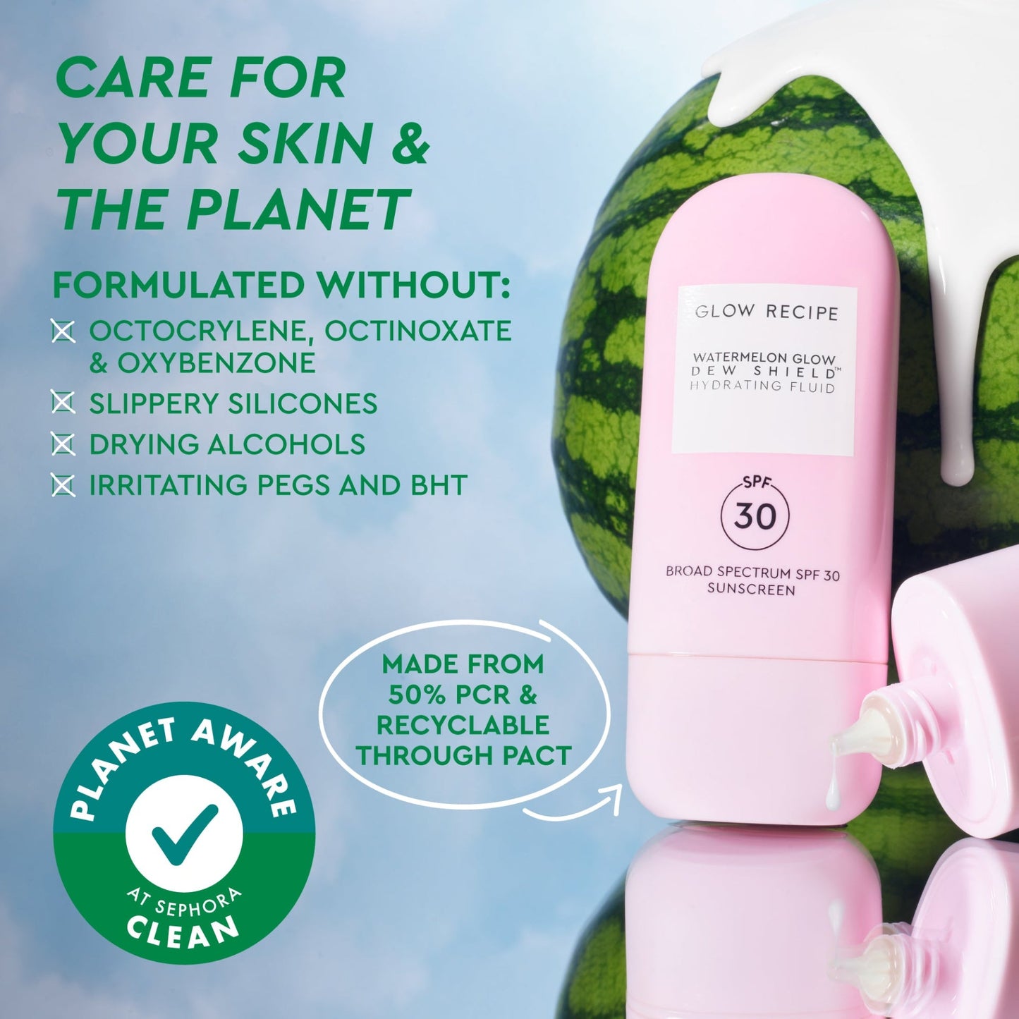 Watermelon Glow Dew Shield Hydrating Fluid Spf 30 - Glow Recipe
