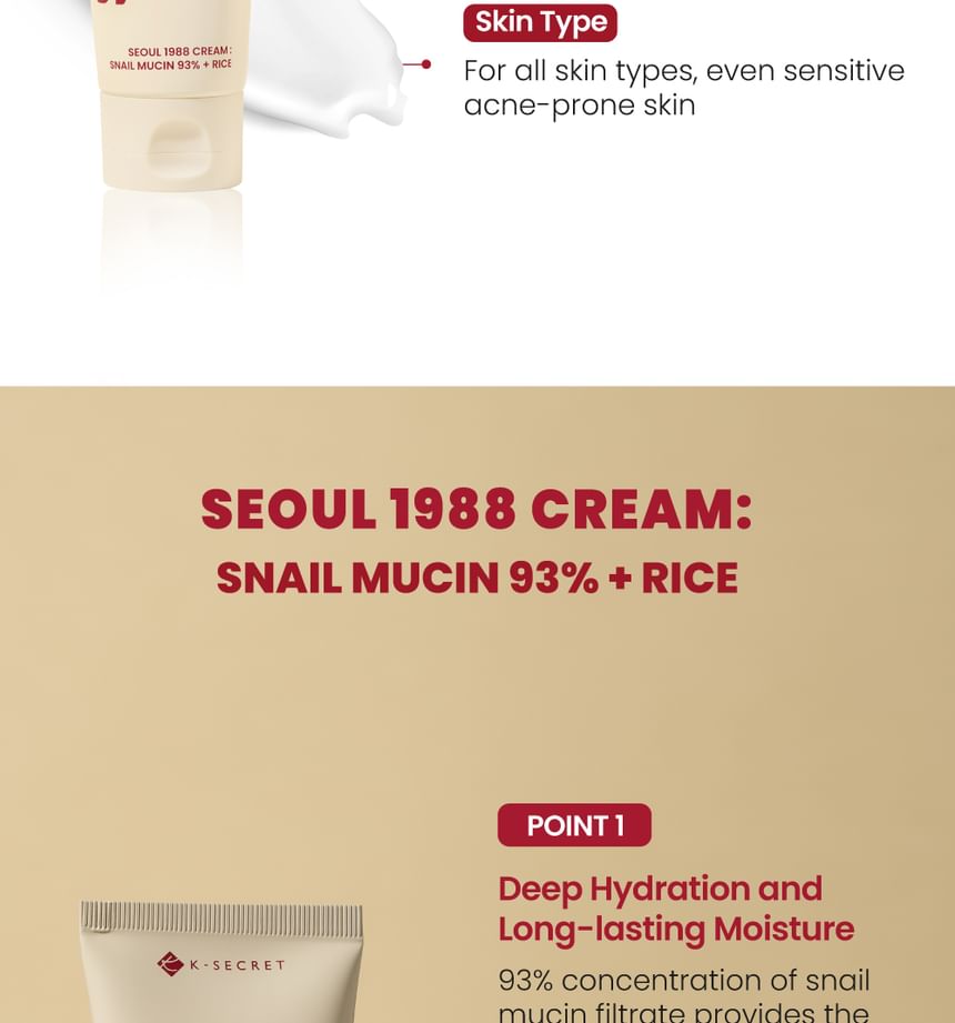 Seoul 1988 Snail Mucin 93%+Rice - K-Secret