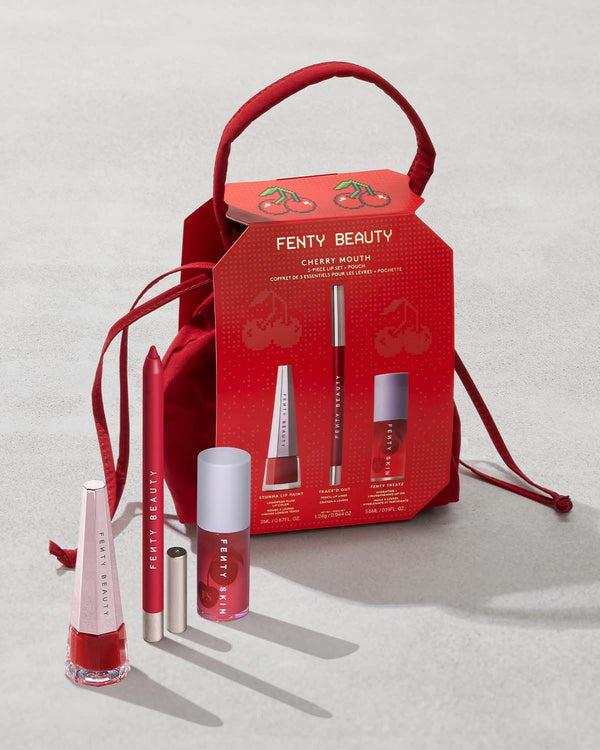 Cherry Mouth 3 Piece Lip Set+Pouch Fenty Beauty