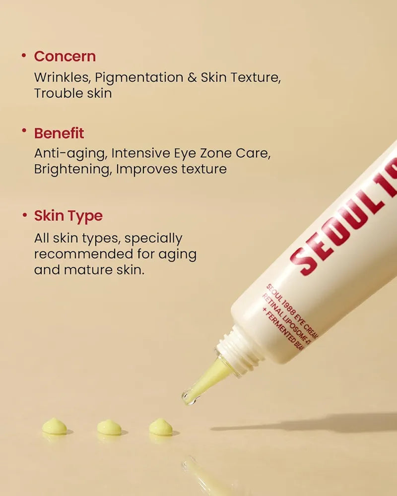 Seoul 1988 Eye Cream:Retinal Liposome 4%+Fermented Bean - K-Secret