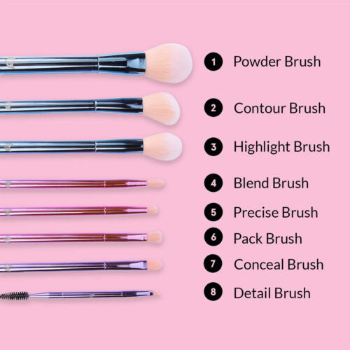 The Total Package 8 piece face & eye Brush - Iggy x Bh cosmetics