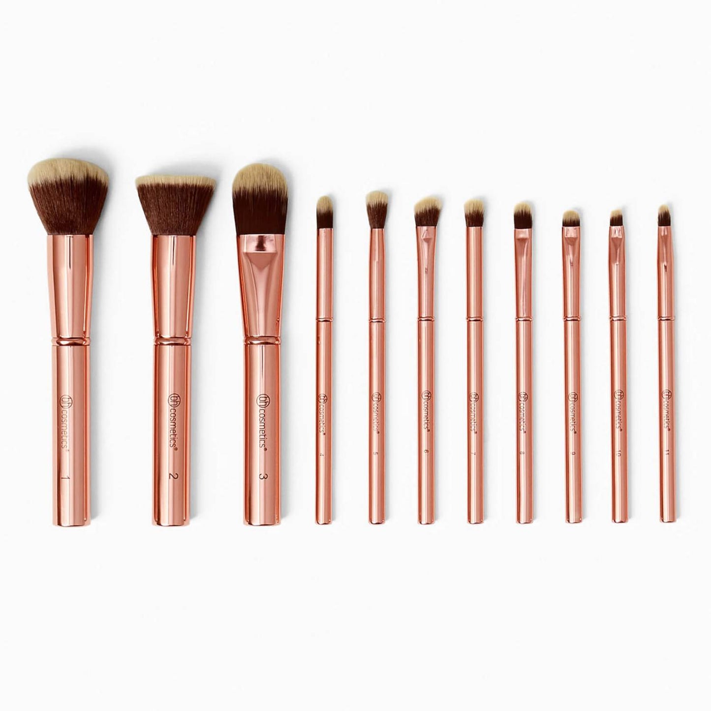 Metal Rose 11 pcs. Brush Set -bh cosmetics