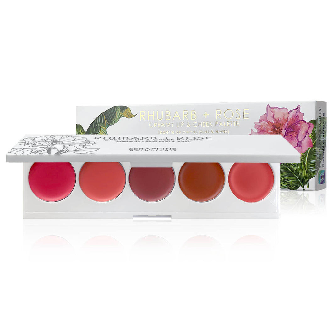 Rhubarb + Rose-Creamy lip & cheek palette Seraphine botanicals