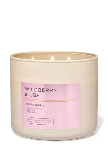 WildBerry & Ube-3 Wick Candle - Bath & Body Works
