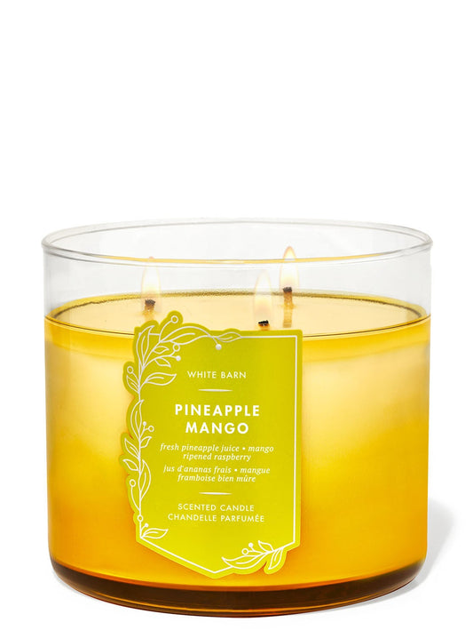 Pineaplee Mango 3 Wick Candle- Bath  & Body Works