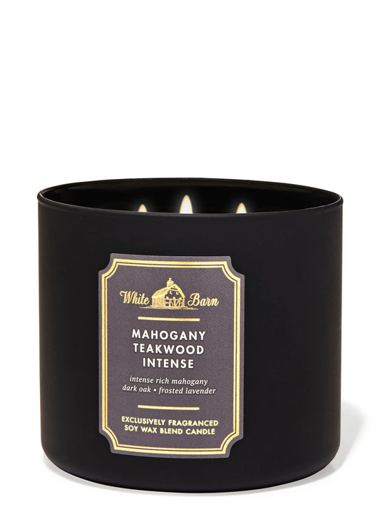 Mahogany Teakwood Intense 3-Wick Candle  - Bath & Body Works