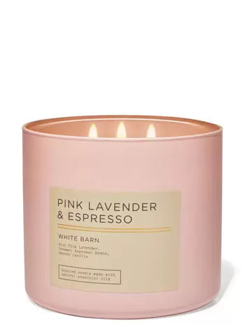 Pink Lavender & Espresso-3 Wick Candle - Bath & Body Works