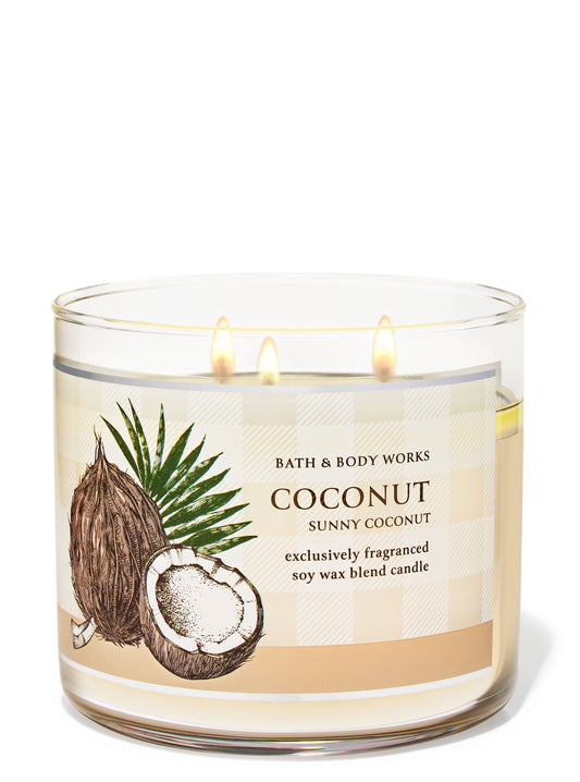 Coconut Sunny 3 Wick Candle  - Bath & Body Works