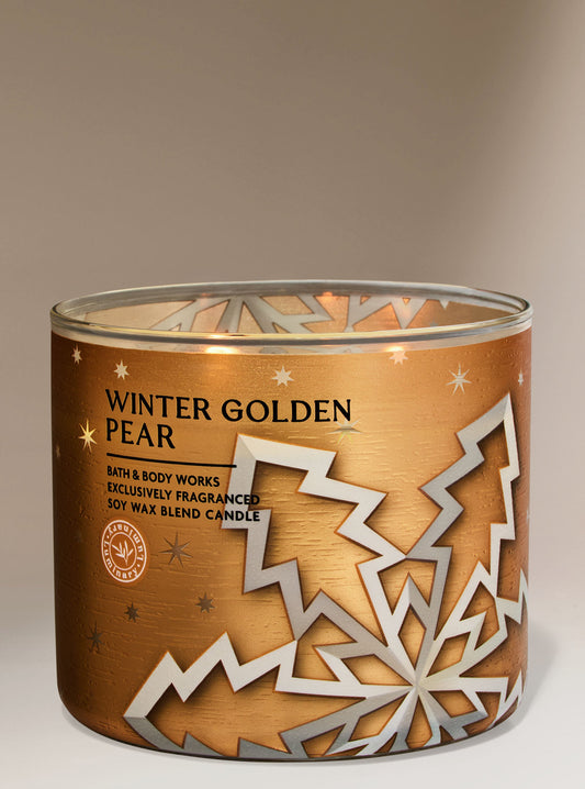 Winter Golden  Pear  3-Wick Candle - Bath & Body Works