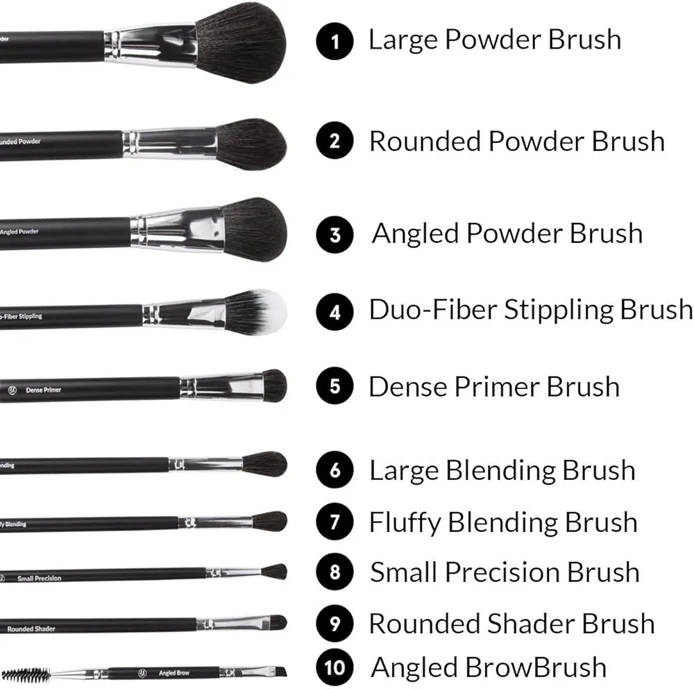 Ultimate Essentials 10 Pieces Face & Eye Brush Set - Bh Cosmetics