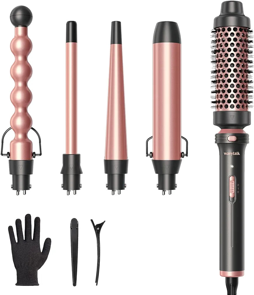 Wavytalk (5 In 1) Profesional Ceramic interchangeable Curling Wand Set