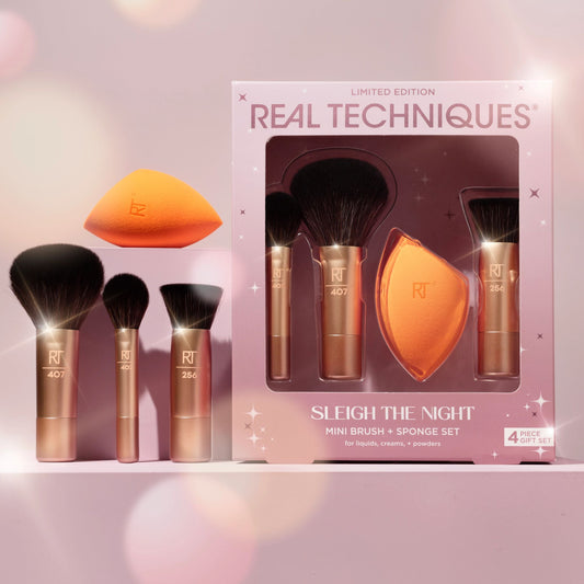 Limited Edition Sleigh The Night Mini Brush + Sponge Set - Real Techniques
