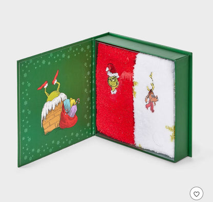 The Grinch pack de 2 pares calcetas en caja de globo de nieve