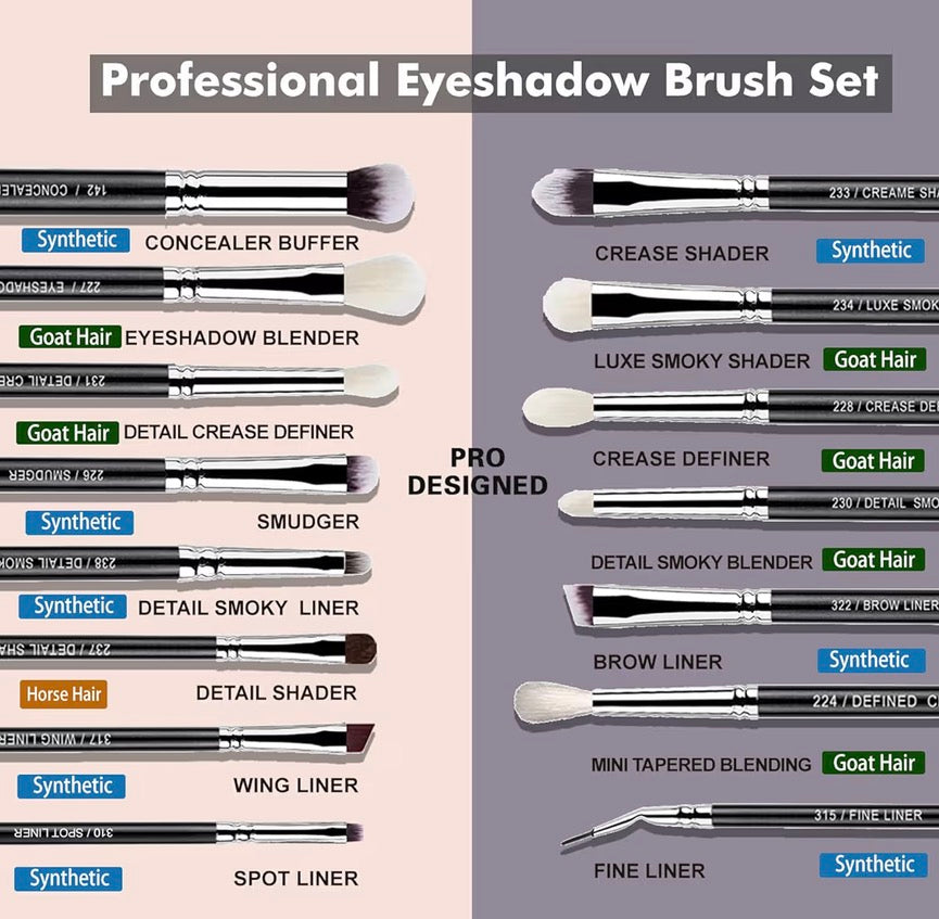 Makeup Eye Brush Set 15pcs - Bueart Design Pro