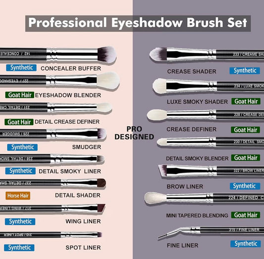 Makeup Eye Brush Set 15pcs - Bueart Design Pro