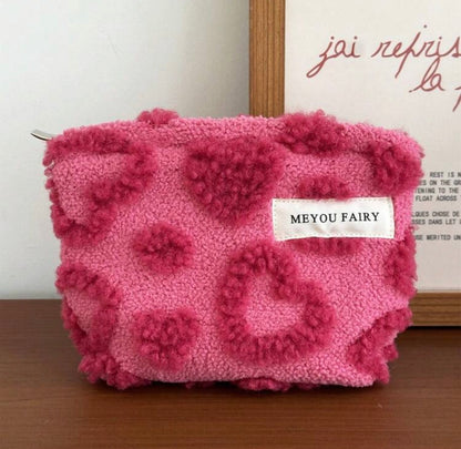 Teddy Heart Makeup Bag