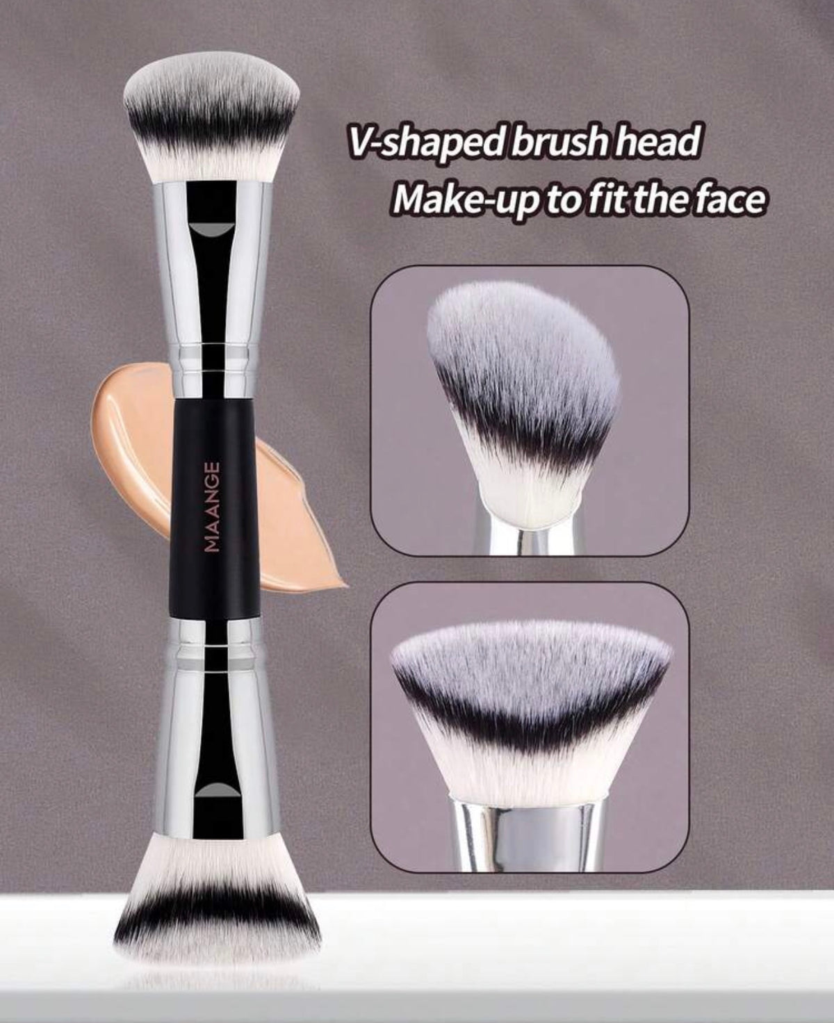 Pro Makeup Double Brush Face Duo- Maange