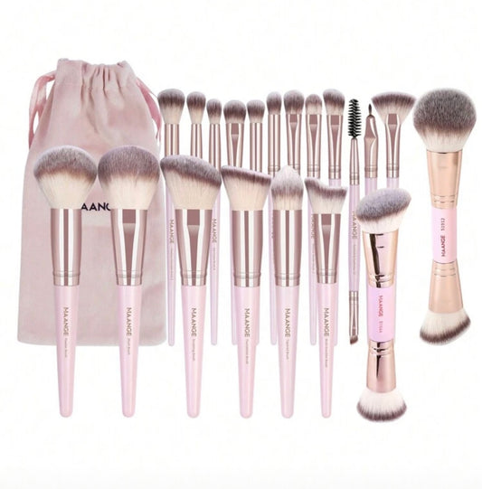 Pro Makeup Brush 20 Pieces With Bag - Maange