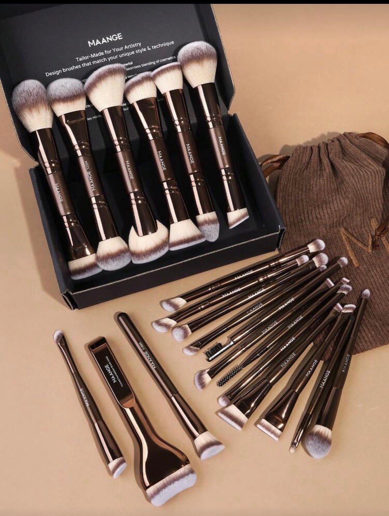 Profesional Makeup Brush 21 Set Double Ended - Maange