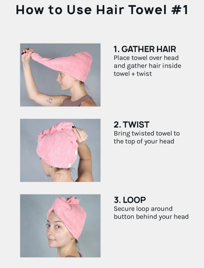 Microfiber Spa Hair Towel, Headband +Scrunchie - Aoa
