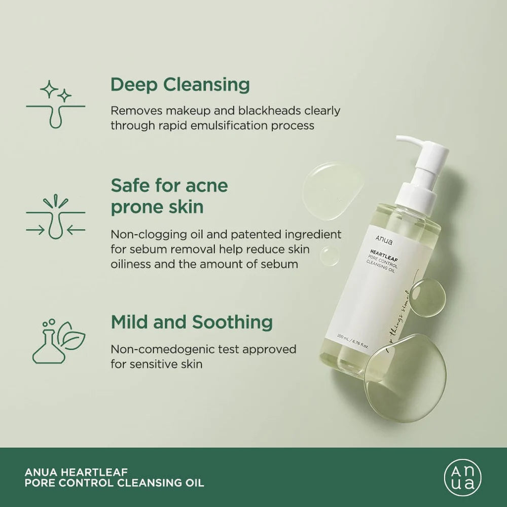 Heartleaf Pore Control Cleansing Oil - Anua